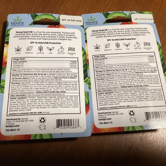 Hempz Lip Balm Triple Moisture Fresh Citrus SPF 15  New/Sealed - Picture 9 of 10